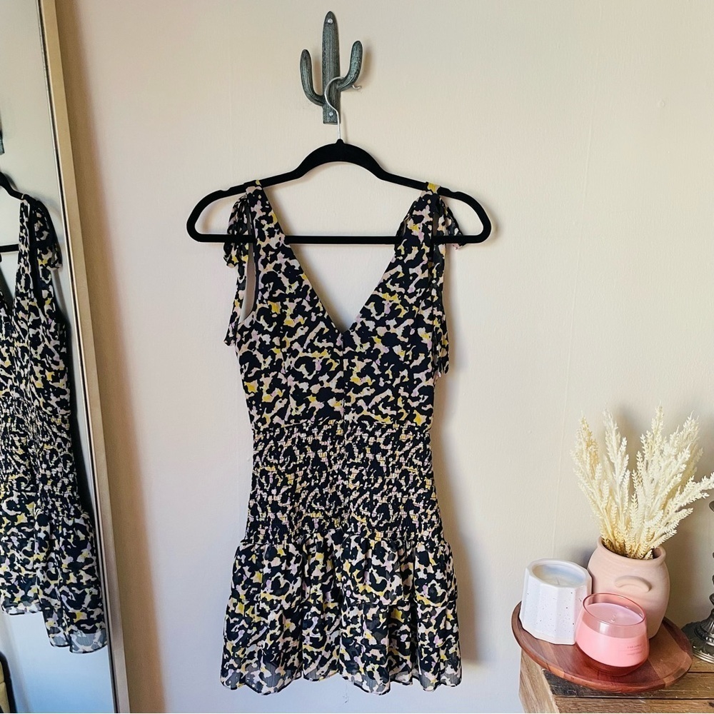 Amanda Uprichard Zita Leopard Ruffle Mini Dress